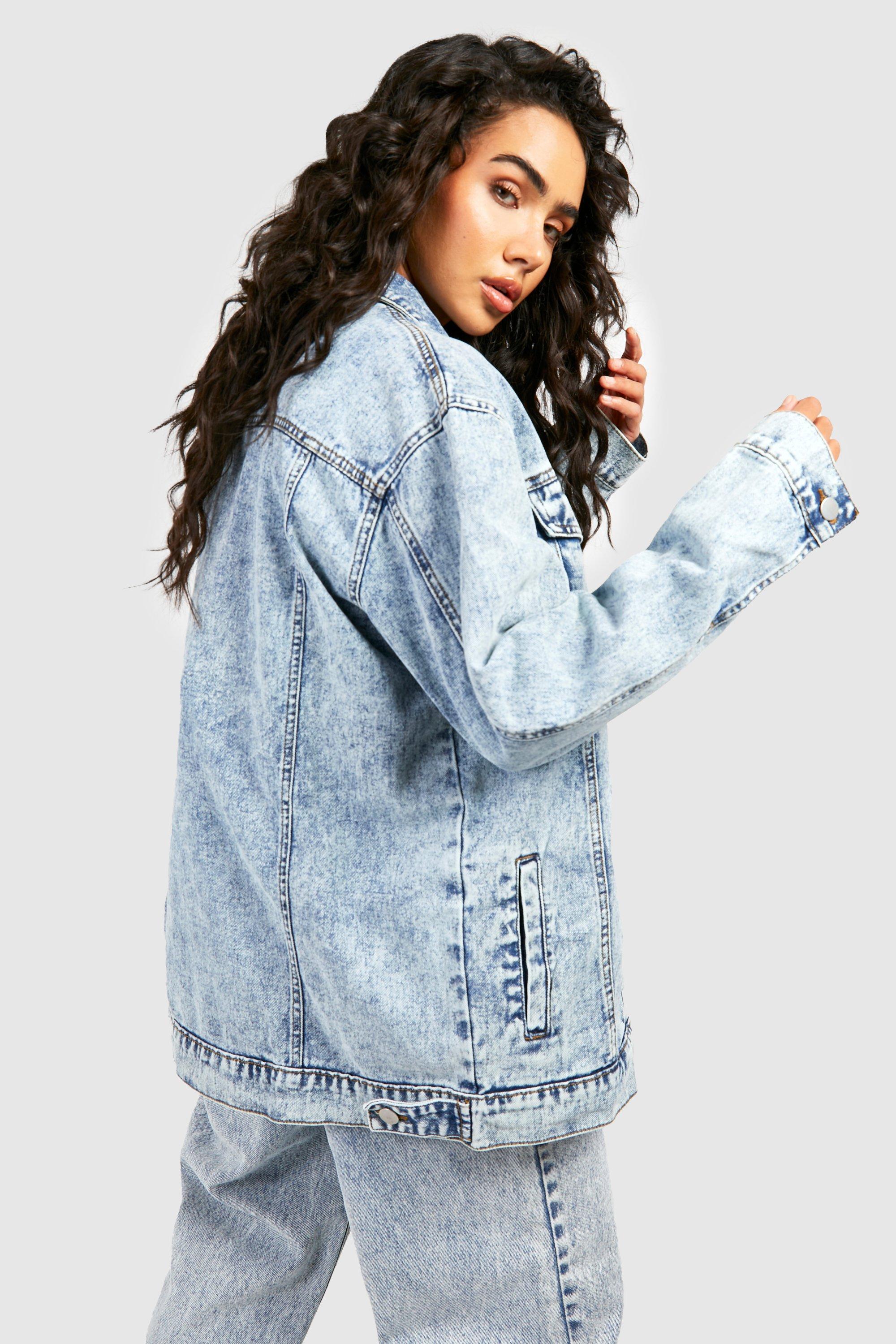 Boohoo red hot sale denim jacket